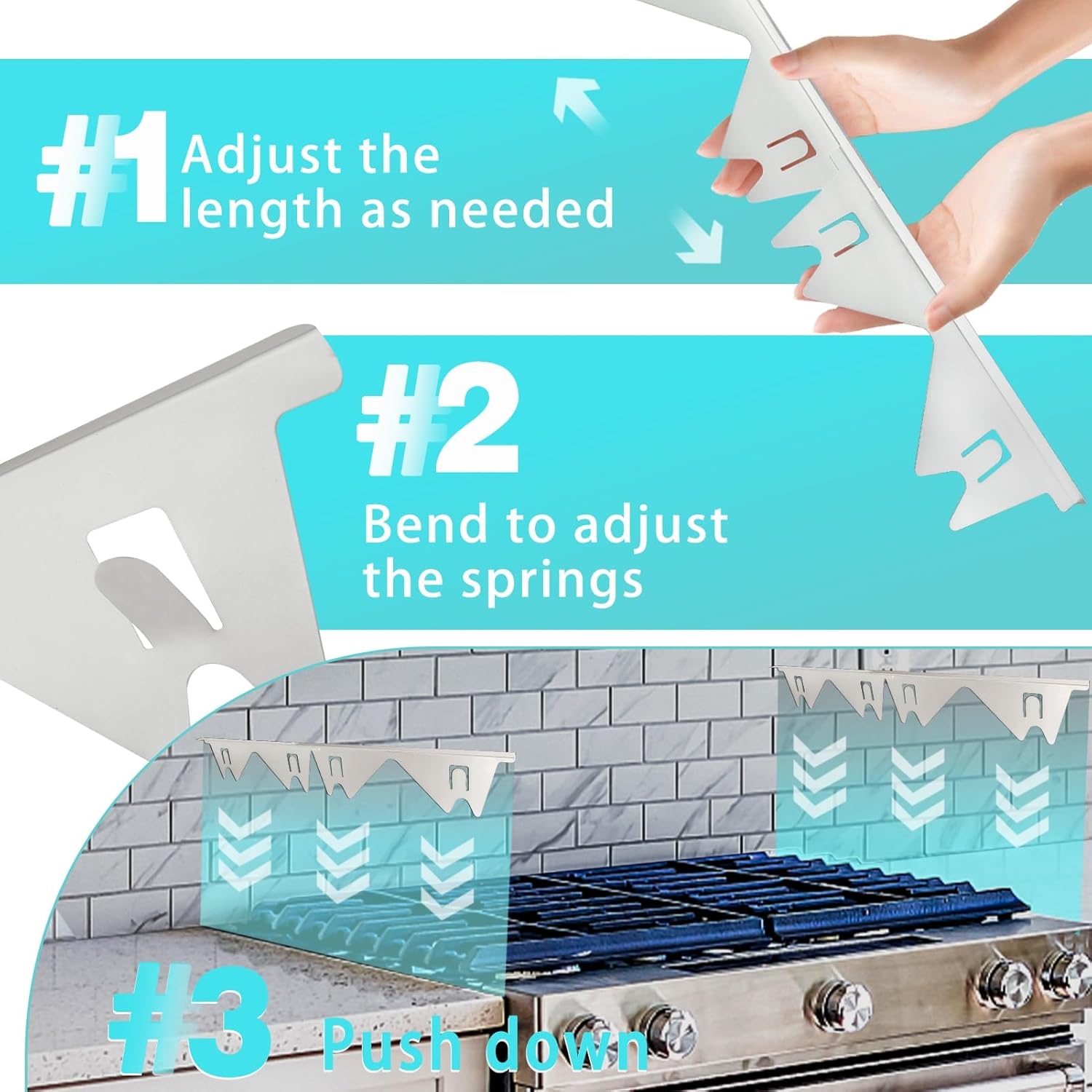 Stove Gap Covers Stainless Steel, 2 Pack Stove Gap Filler Easy Retractable Length 13.8 to 27.5, Width 0.79 ALMCALS Range Trim Kit, Heat Resistant Guard Between Stove Top & Counter